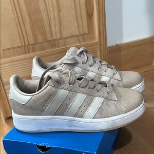 Beige and White adidas superstar Sneakers
